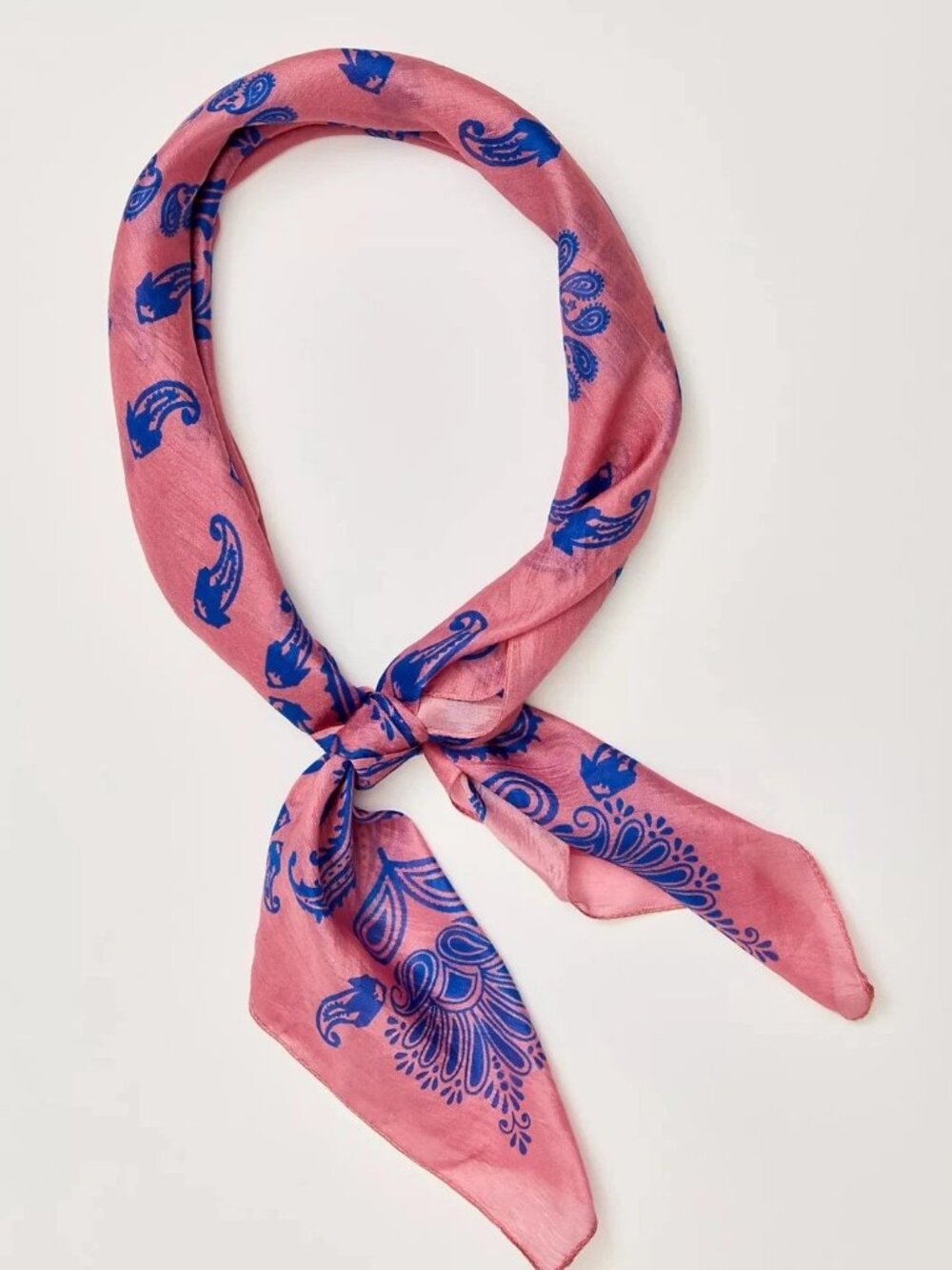 Free People So Silk Printed Bandana Scarf Tube Top Belt Floral Paisley Wrap OS